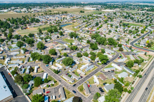 Aerial view of Country Estates neighborhood