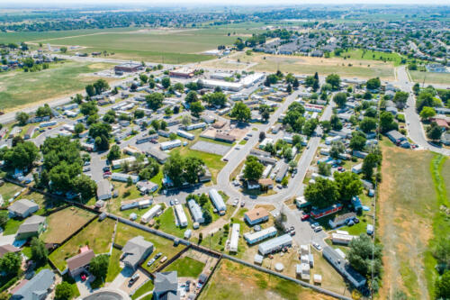 Aerial view of Country Estates neighborhood
